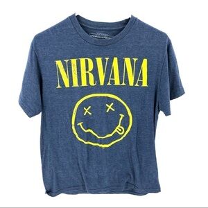 Nirvana Shirt Womens Medium Band Grunge Alternative Rock Music Face Soft Tee